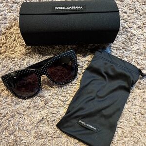 Dolce & Gabbana Sunglasses Large Frames Black with Polka Dots Style DG4270